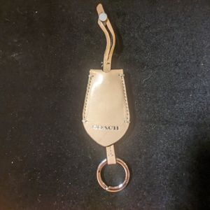 Coach Beechwood Tan Leather Clochette Keyring Fob Bag Charm